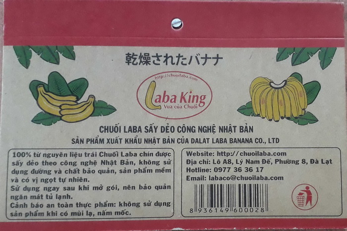 BẢN TỰ CÔNG BỐ SẢN PHẨM SẢN PHẨM CHUỐI SẤY DẺO LABA KING